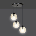 Emibig Emibig Kerteminde 3 lamp amber bol 14 cm hanglamp rond met regelbare hoogte 3x E14 - Perfect voor sfeervolle verlichting in elke ruimte
