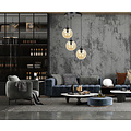 Emibig Emibig Kerteminde 3 lamp amber sphere 14 cm hanging lamp round with adjustable height 3x E14 - Ideal for creating a warm atmosphere in any space