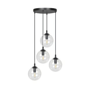 Emibig Kerteminde 4 hängende schwarze Glühbirnen 14 cm Hängelampe mit transparentem Glas