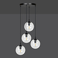 Kerteminde 4 pendant black bulbs 14 cm hanging lamp with transparent glass