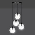 Emibig Emibig Kerteminde 4 pendant black bulbs 14 cm hanging lamp with transparent glass - Ideal lighting for modern interiors