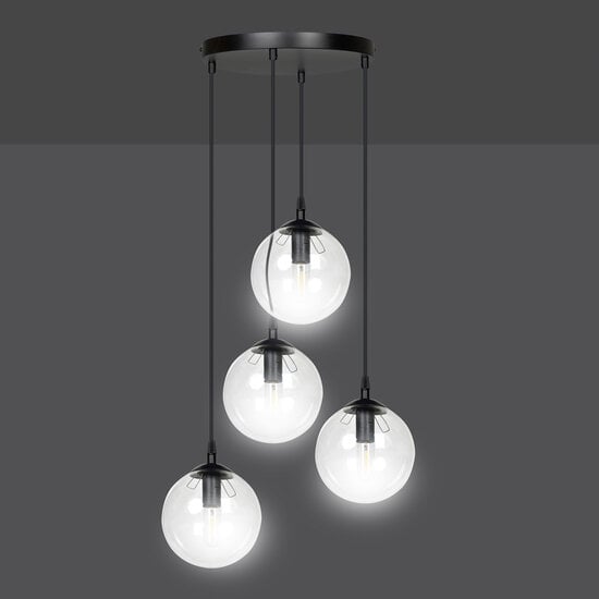 Emibig Emibig Kerteminde 4 pendant black bulbs 14 cm hanging lamp with transparent glass - Ideal lighting for modern interiors