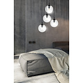 Lampe suspendue Kerteminde 4 ampoules noires 14 cm avec verre transparent