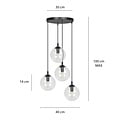 Emibig Emibig Kerteminde 4 pendant black bulbs 14 cm hanging lamp with transparent glass - Ideal lighting for modern interiors