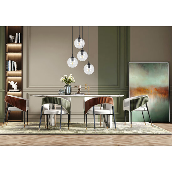 Kerteminde 4 pendel zwarte bollen 14 cm hanglamp met transparant glas