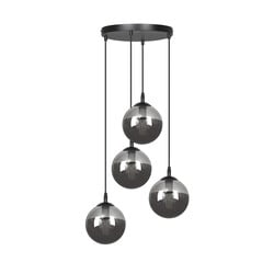 Emibig Kerteminde 4 pendants elegant black hanging lamp with smoked bulbs 14 cm for lamp E14