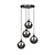 Kerteminde 4 pendants elegant black hanging lamp with smoked bulbs 14 cm for lamp E14