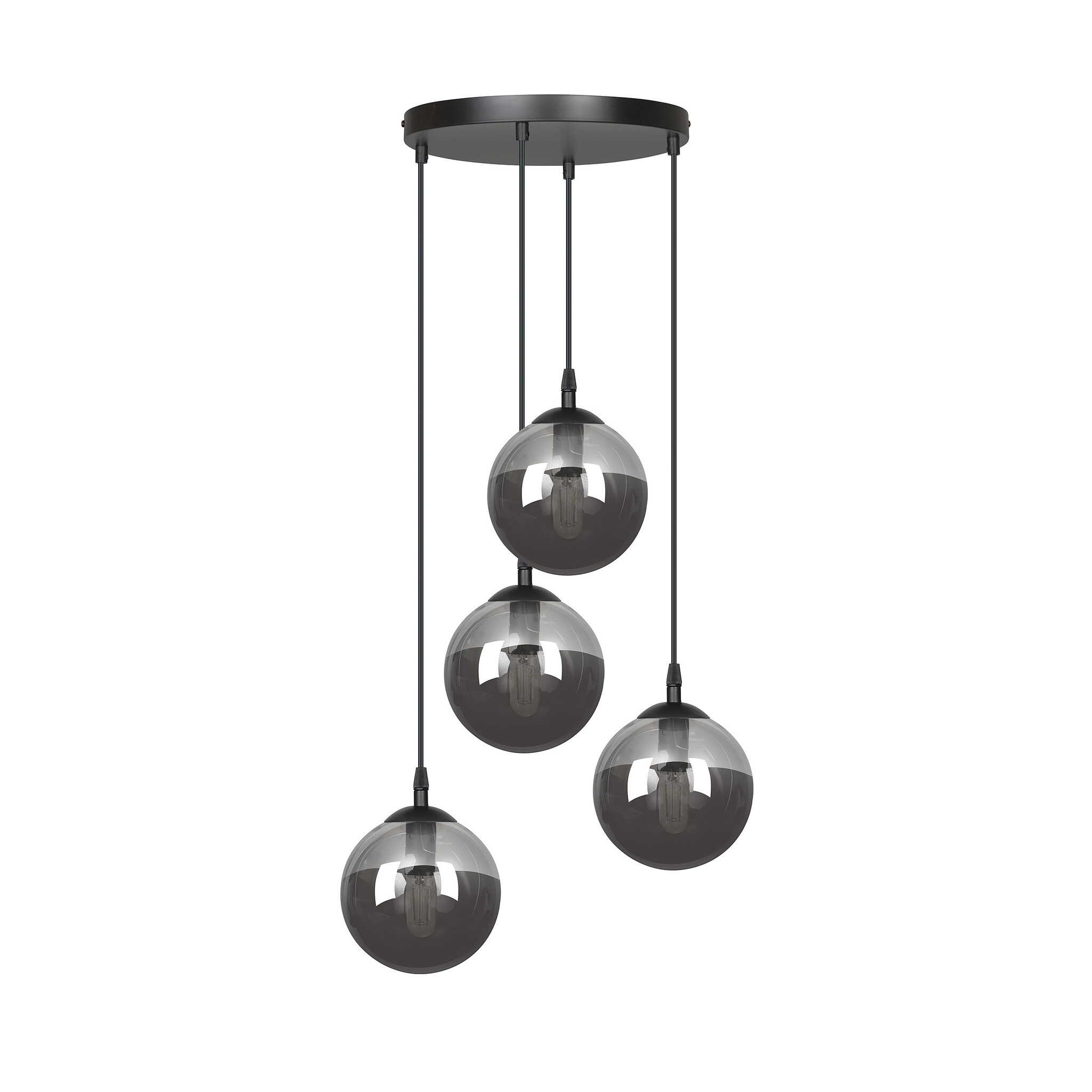 Suspension avec boules de verre fumé Bollique Steinhauer noir 