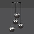 Emibig Emibig Kerteminde 4 pendants elegant black hanging lamp with smoked bulbs 14 cm for lamp E14 - Ideal for creating a cozy atmosphere