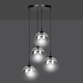 Emibig Emibig Kerteminde 4 pendants elegant black hanging lamp with smoked bulbs 14 cm for lamp E14 - Ideal for creating a cozy atmosphere