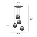 Emibig Emibig Kerteminde 4 pendants elegant black hanging lamp with smoked bulbs 14 cm for lamp E14 - Ideal for creating a cozy atmosphere