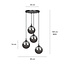 Kerteminde 4 suspensions élégante suspension noire avec ampoules fumées 14 cm pour lampe E14