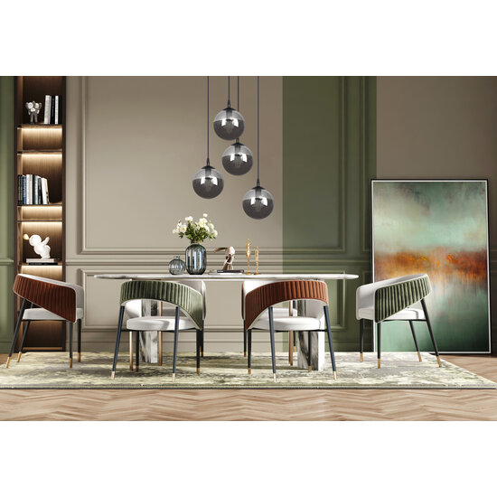 Emibig Emibig Kerteminde 4 Anhänger elegante schwarze Hängelampe mit geräucherten Glühbirnen 14 cm für Lampe E14 - Ideal für eine gemütliche Atmosphäre