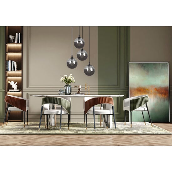 Emibig Emibig Kerteminde 4 pendants elegant black hanging lamp with smoked bulbs 14 cm for lamp E14 - Ideal for creating a cozy atmosphere