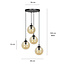 Kerteminde 4 lampes sphère ambre 14 cm suspension ronde à hauteur réglable 4x E14