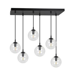 Glostrup vallende bollen voor eettafel transparant 14 cm met E14 lampen