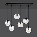Boules tombantes Glostrup pour table à manger transparente 14 cm avec lampes E14