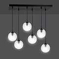 Boules tombantes Glostrup pour table à manger transparente 14 cm avec lampes E14