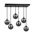 Emibig Emibig Glostrup black 6 lamp hanging lamp with smoked glass for E14 lamps - Ideal for modern interiors
