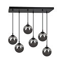 Emibig Emibig Glostrup zwarte 6 lamp hanglamp met gerookt glas voor E14 lampen - Perfect voor moderne interieurs