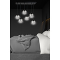Glostrup black 6 lamp hanging lamp with smoked glass for E14 lamps