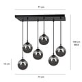 Emibig Emibig Glostrup schwarze 6-flammige Hängeleuchte mit Rauchglas für E14-Lampen - Ideal für moderne Innenräume