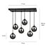 Emibig Emibig Glostrup black 6 lamp hanging lamp with smoked glass for E14 lamps - Ideal for modern interiors