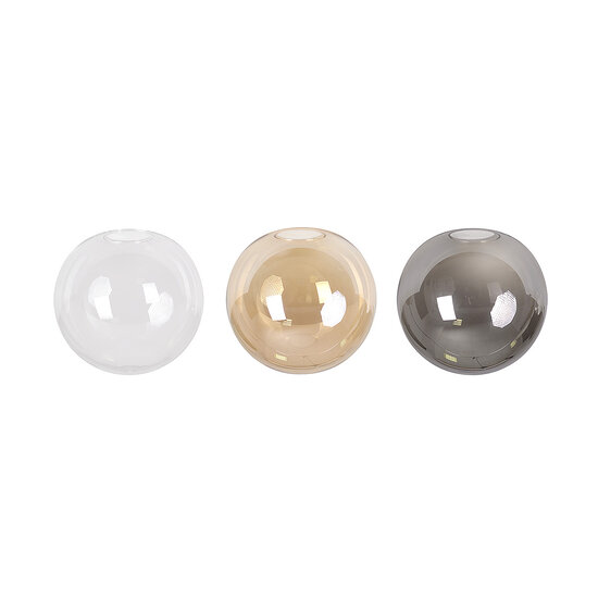 Lampe suspendue Glostrup large noire à 6 lampes avec verre de couleur ambre pour lampes E14