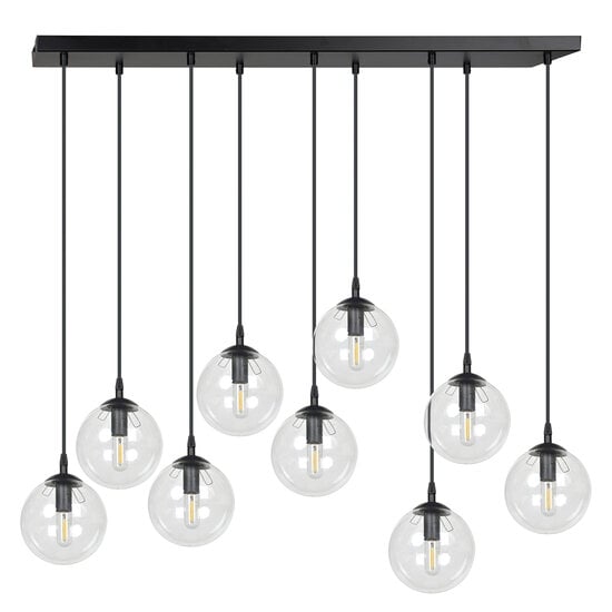 Emibig Emibig Glostrup 9 falling balls of 14 cm for above the table, transparent with E14 lamps - Create a cozy atmosphere in your home