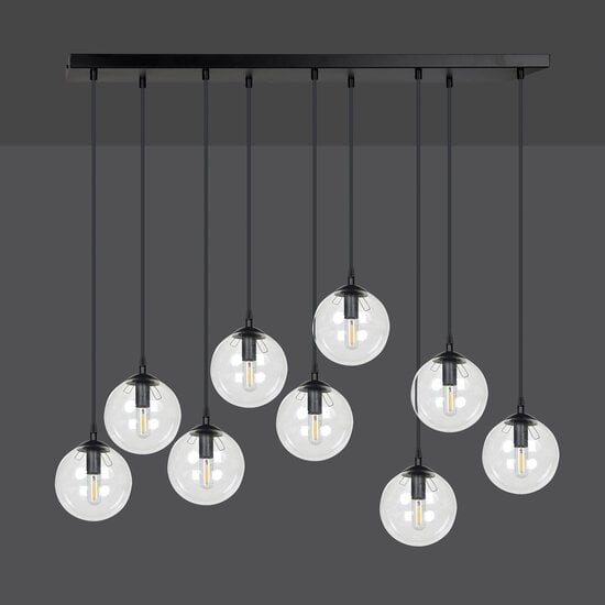 Emibig Emibig Glostrup 9 falling balls of 14 cm for above the table, transparent with E14 lamps - Create a cozy atmosphere in your home