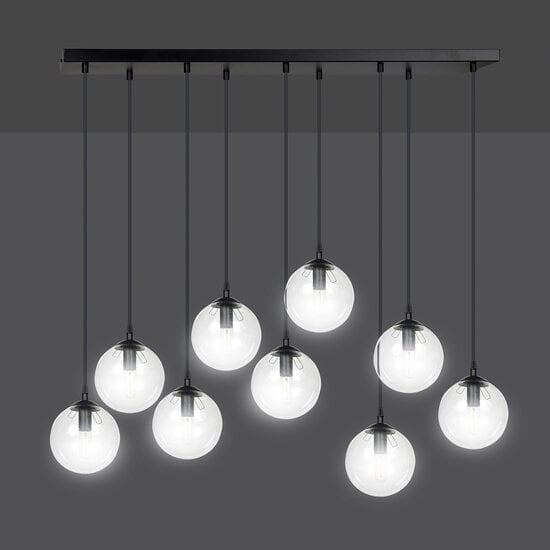 Emibig Emibig Glostrup 9 falling balls of 14 cm for above the table, transparent with E14 lamps - Create a cozy atmosphere in your home