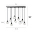 Glostrup 9 falling balls of 14 cm for above the table, transparent with E14 lamps