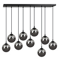 Emibig Emibig Glostrup lámpara colgante negra de 9 luces con vidrio ahumado para lámparas E14 - Ideal para crear un ambiente acogedor