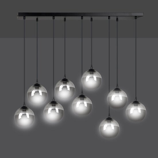 Emibig Emibig Glostrup black 9 lamp hanging lamp with smoked glass for E14 lamps - Ideal for creating a cozy atmosphere