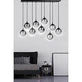 Emibig Emibig Glostrup black 9 lamp hanging lamp with smoked glass for E14 lamps - Ideal for creating a cozy atmosphere