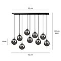 Emibig Emibig Glostrup black 9 lamp hanging lamp with smoked glass for E14 lamps - Ideal for creating a cozy atmosphere