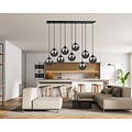 Emibig Emibig Glostrup black 9 lamp hanging lamp with smoked glass for E14 lamps - Ideal for creating a cozy atmosphere