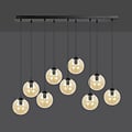 Emibig Emibig Glostrup wide black 9 lamp hanging lamp with amber colored glass for E14 lamps - Ideal lighting for any space