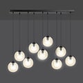 Emibig Emibig Glostrup wide black 9 lamp hanging lamp with amber colored glass for E14 lamps - Ideal lighting for any space