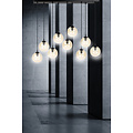 Emibig Emibig Glostrup breite schwarze Hängelampe mit 9 Lampen und bernsteinfarbenem Glas für E14-Lampen - Ideale Beleuchtung für jeden Raum