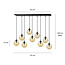 Emibig Emibig Suspension large noire 9 lampes avec verre amber pour lampes E14 - Éclairage idéal pour chaque espace