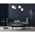 Tampere large black and gold ceiling lamp with curved arms and 4x E14 in a white bulb