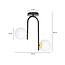Emibig Emibig Lámpara de techo curvada Tampere negra y dorada con 2 bombillas de vidrio blanco E14 - Iluminación ideal para cualquier espacio
