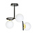 Tampere ceiling lighting black and gold with 3 white bulbs for E14