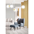 Espoo speciale witte en gouden plafondlamp met gebogen armen en 4x E14 in een witte bol