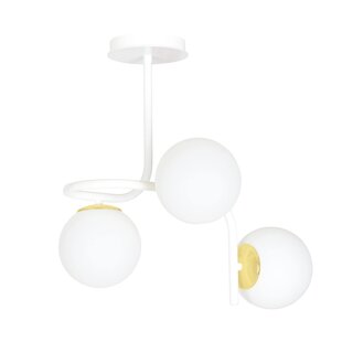Espoo ceiling lighting white and gold with 3 white bulbs for E14