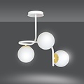 Emibig Emibig Éclairage plafond Espoo blanc et or avec 3 ampoules blanches pour E14 - Créez une ambiance chaleureuse chez vous