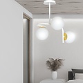 Emibig Emibig Deckenleuchte Espoo weiß und gold mit 3 weißen Glühbirnen für E14 - Schaffen Sie eine gemütliche Atmosphäre in Ihrem Zuhause