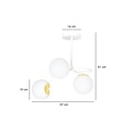 Espoo ceiling lighting white and gold with 3 white bulbs for E14