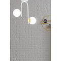 Espoo curved white and gold ceiling lamp with 2 glass white bulbs E14